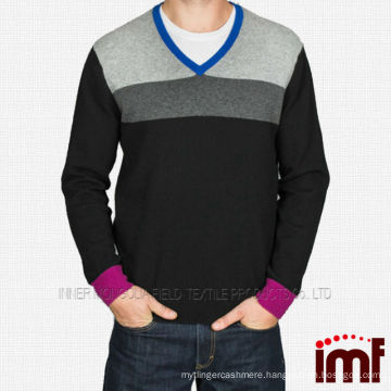 V-Neck Fancy Wool Sweater For Men